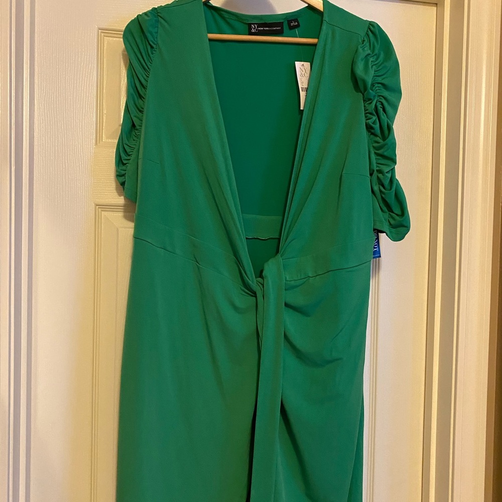 Green Wrap Dress with matching cami- both nwt